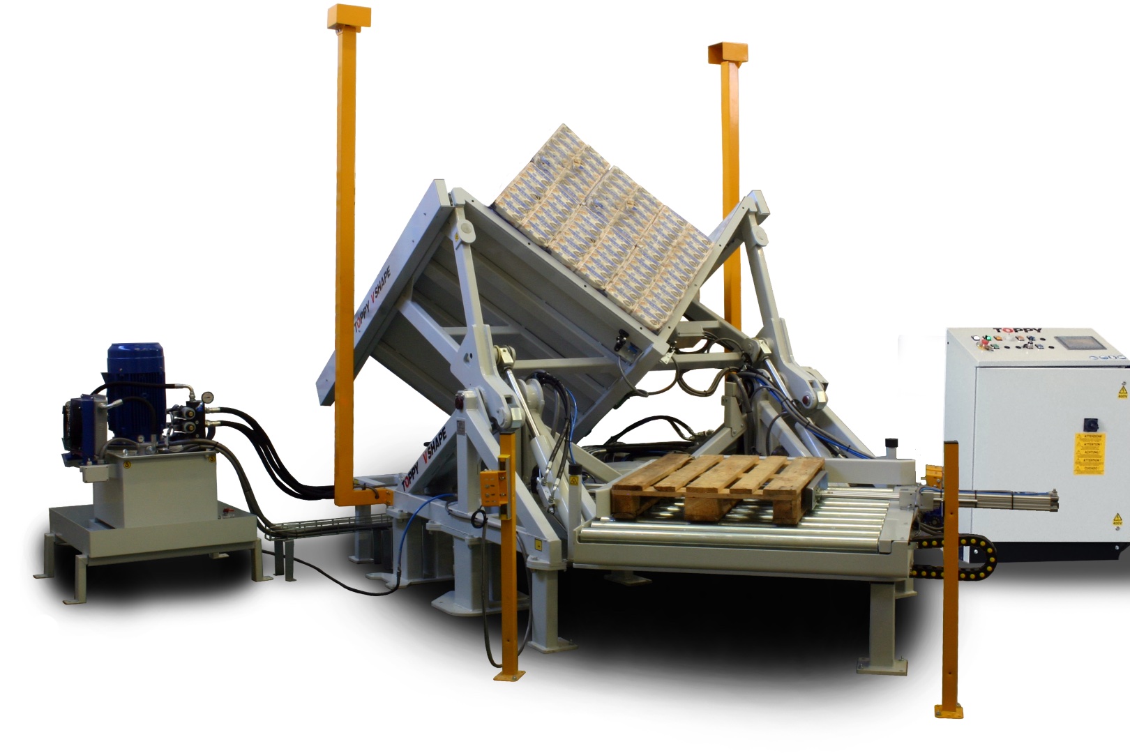 Semi-automatisk pallebytter