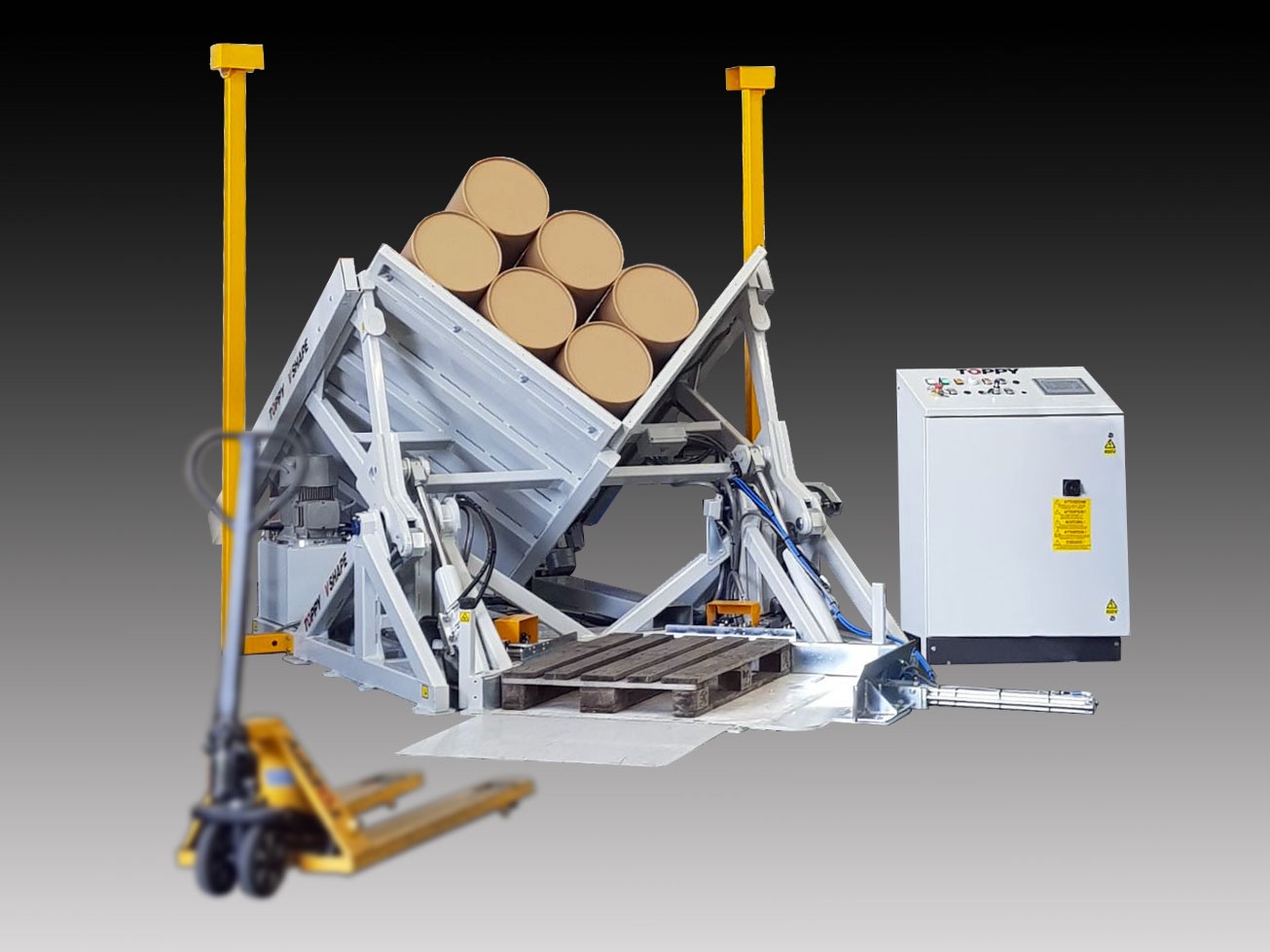 V-shape pallebytter i gulvniveau